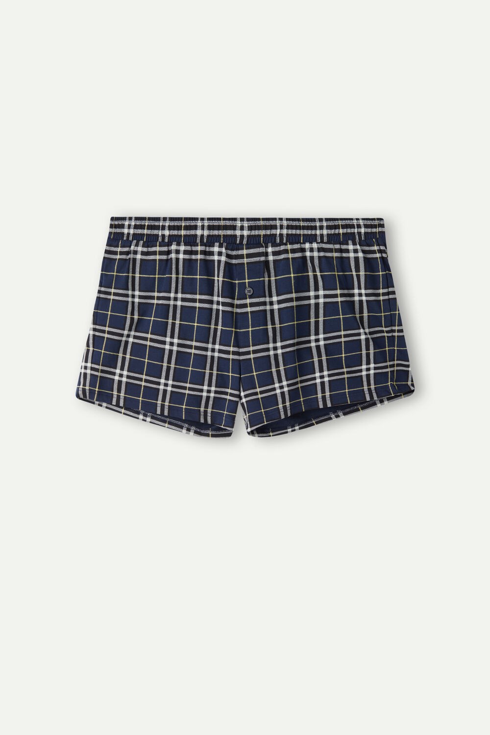 Intimissimi Tartan Patterned Katoenen Jersey Relaxed Fit Boxers Blauw Blauw Geel | 09567LVGZ