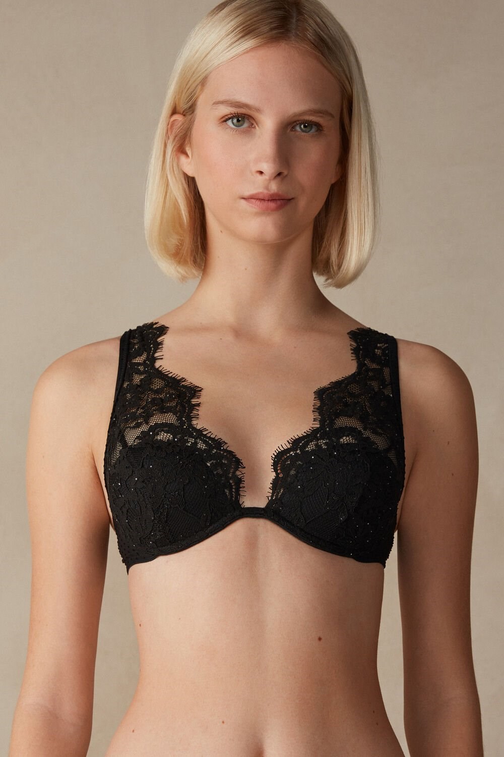 Intimissimi Time to Shine Elena Balconette Bra Zwart Zwart | 32861VGBK