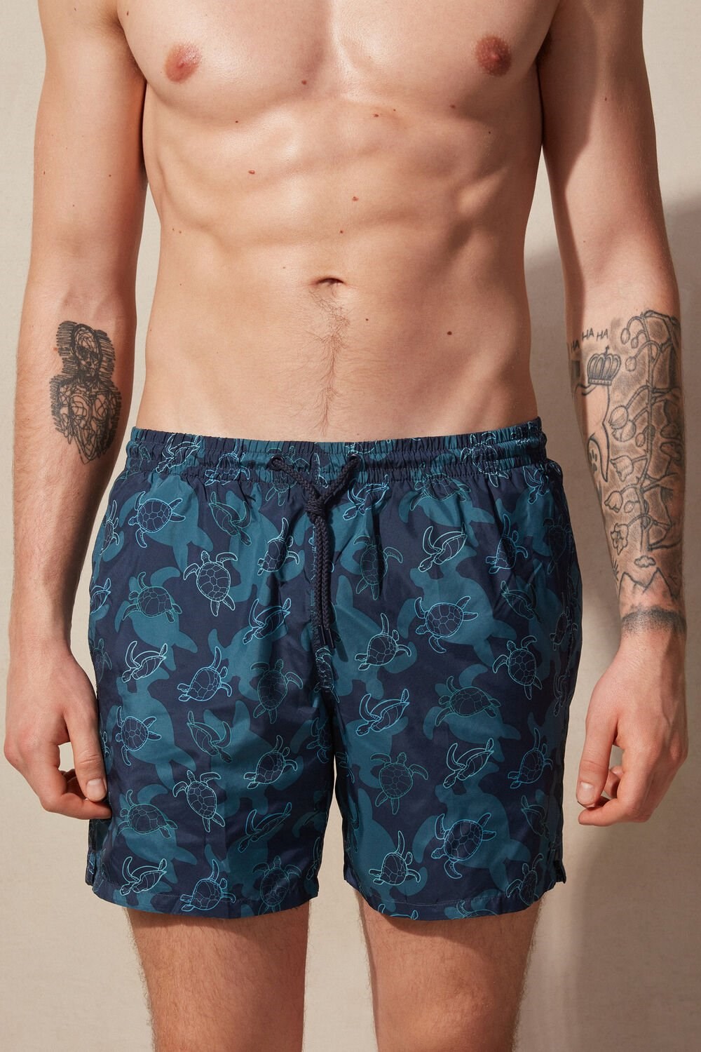 Intimissimi Turtle Print Swim Trunks Blauw Blauw | 80753YMVJ