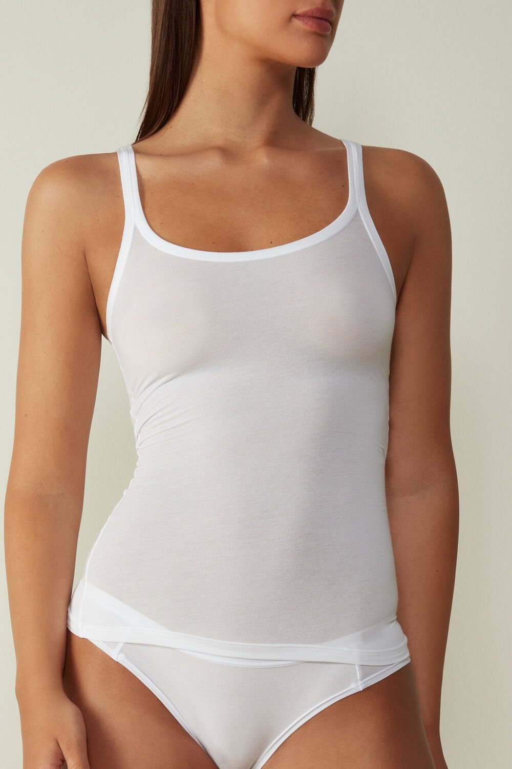 Intimissimi Ultralight Supima® Katoenen Top Wit Wit | 21368INRY