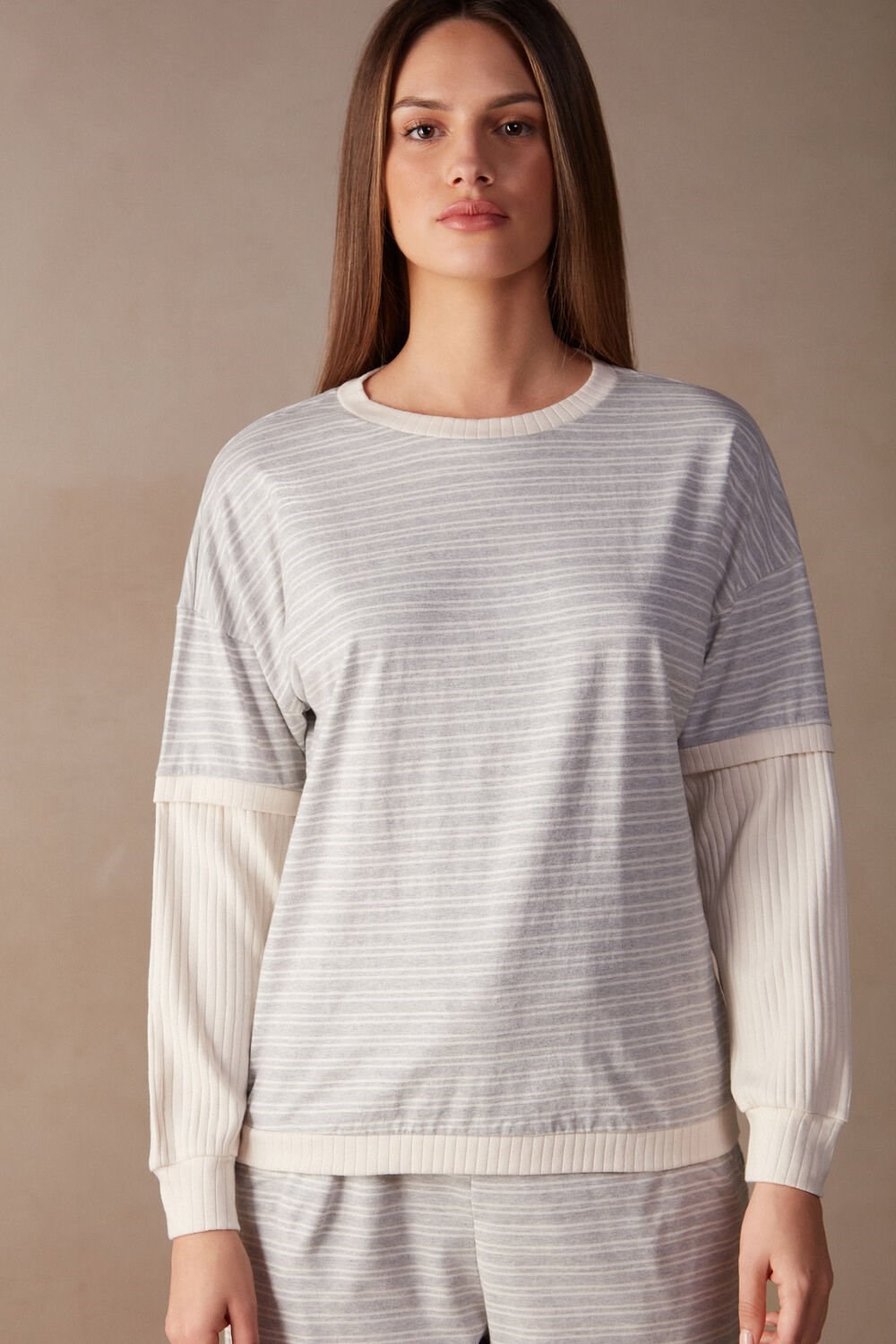 Intimissimi Vrijetijds Sunday Long Sleeve Top Wit Beige | 82956HMQR