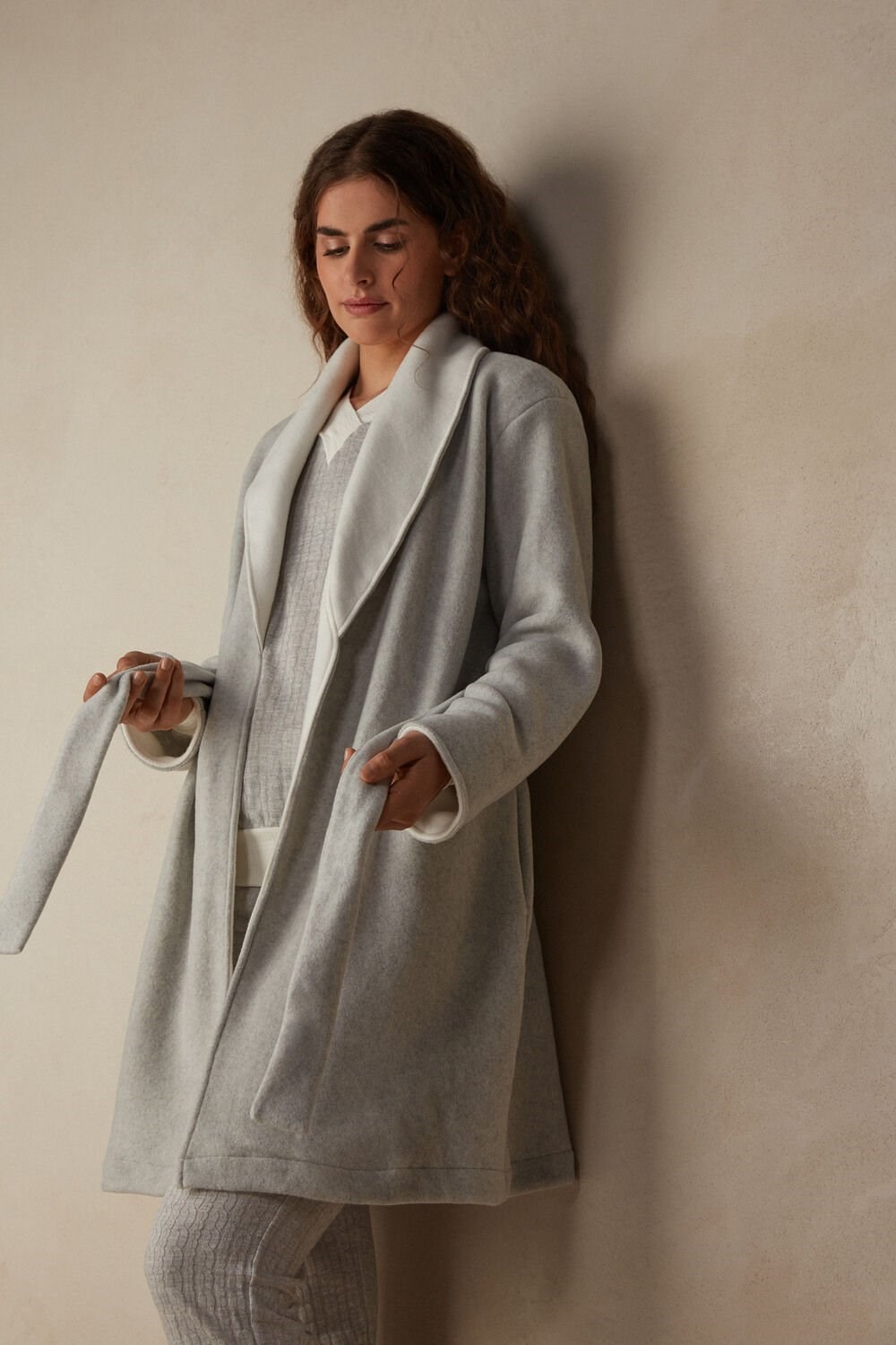 Intimissimi Warm Cuddles Robe Grijs Grijs Wit | 78326DQKB