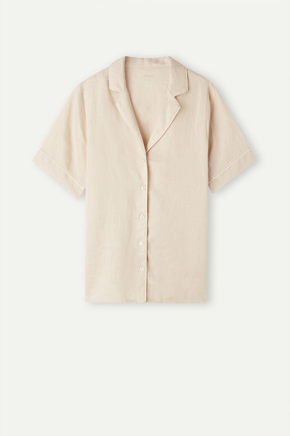 Intimissimi Yacht Night Linen Kort Sleeve Shirt Beige | 25308CHAY