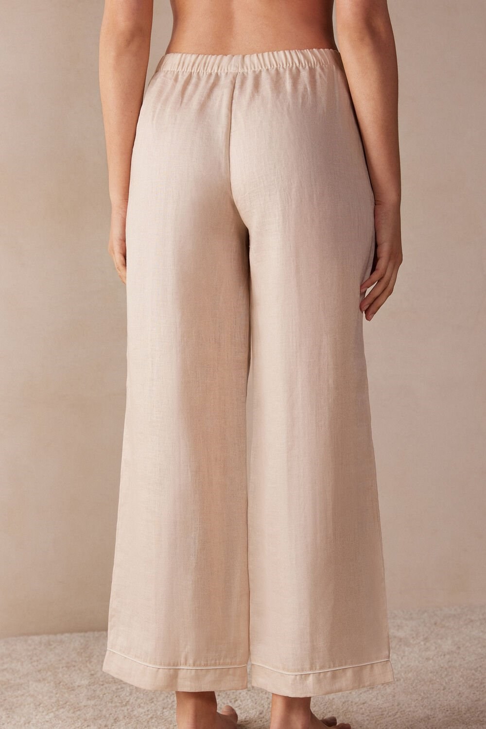 Intimissimi Yacht Night Linen Pants Beige | 30217PKNJ