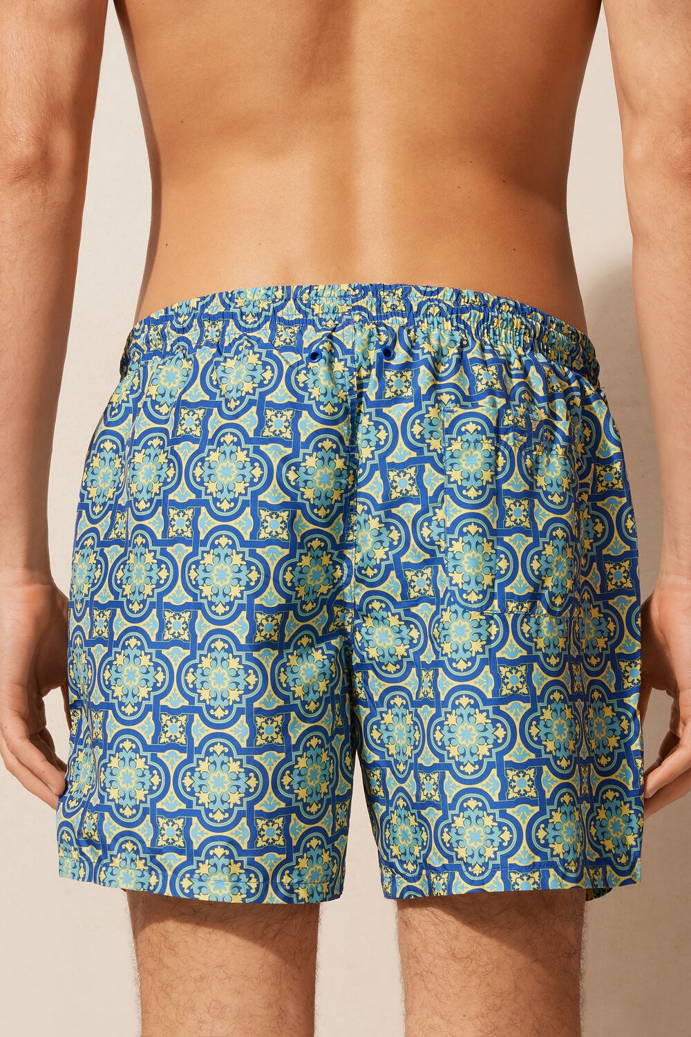 Intimissimi Yellow Majolica Print Swim Trunks Blauw Geel | 72054LDKM